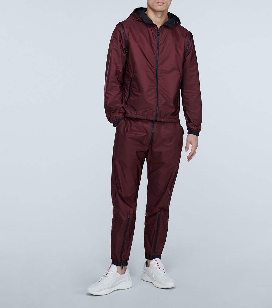 technical pants with contrast zips | Prada