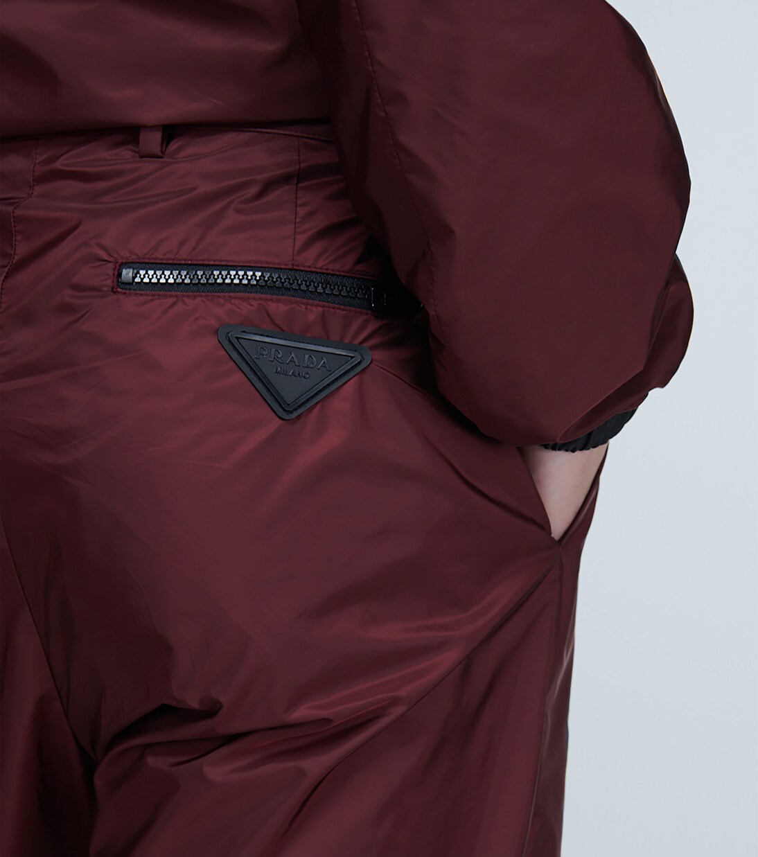 technical pants with contrast zips | Prada
