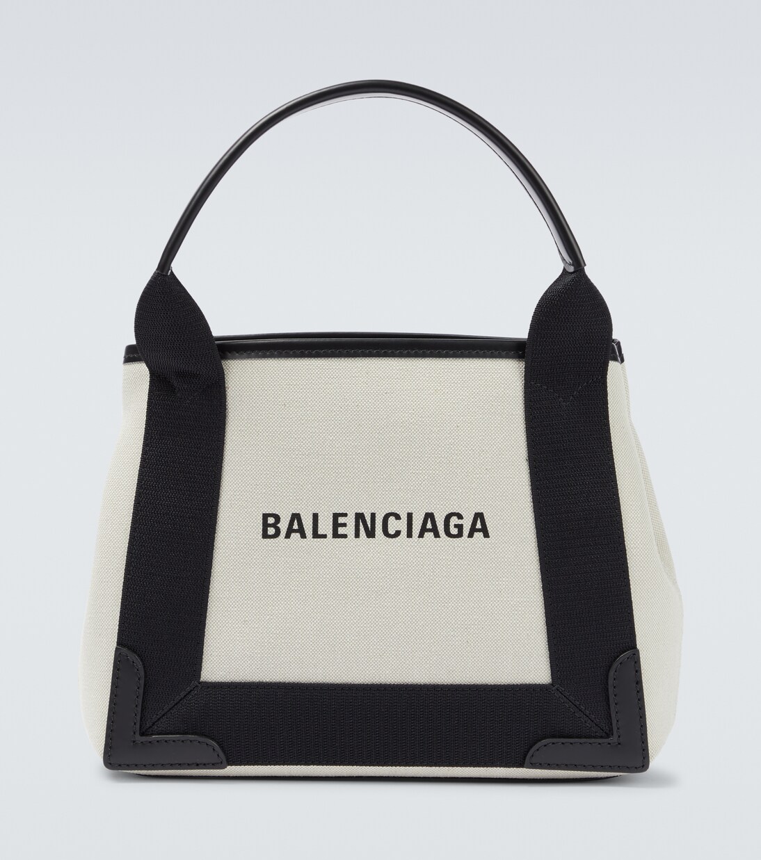 Cabas leather-trimmed canvas tote bag | Balenciaga