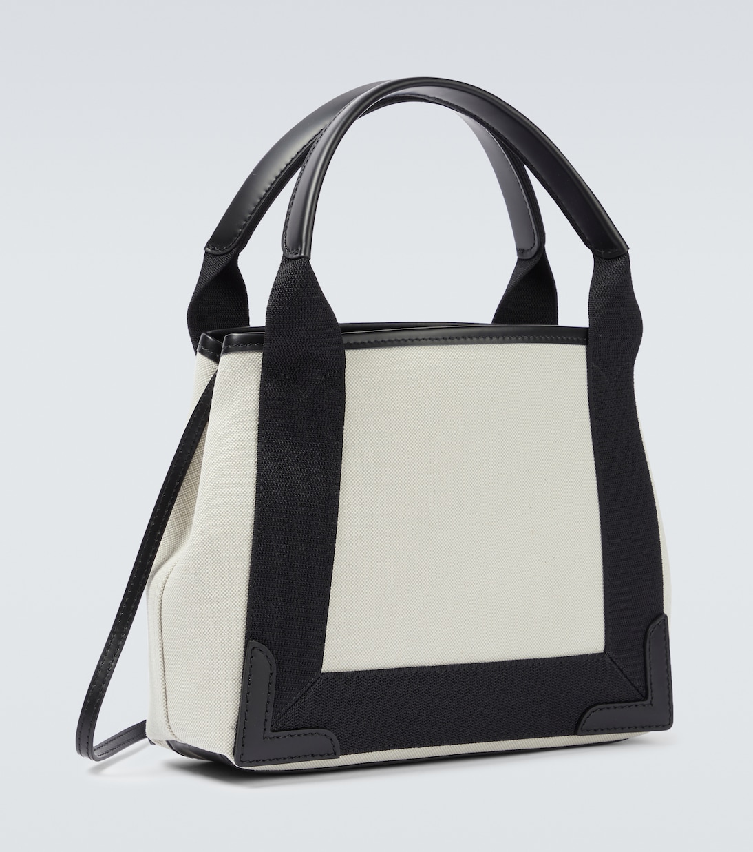 Cabas leather-trimmed canvas tote bag | Balenciaga
