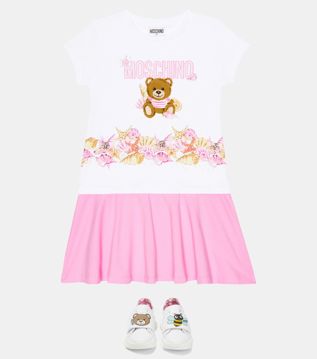 Logo leather sneakers | Moschino Kids