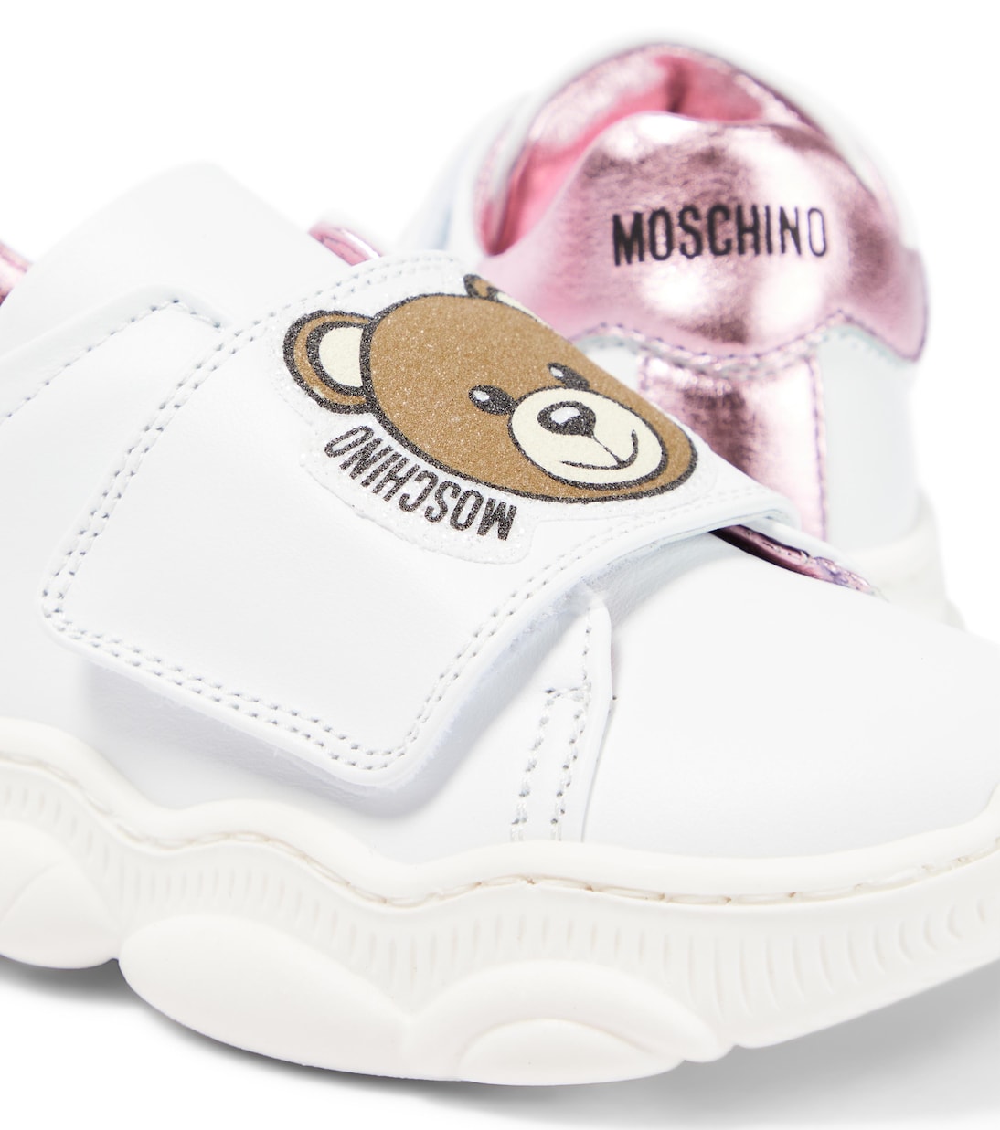 Logo leather sneakers | Moschino Kids