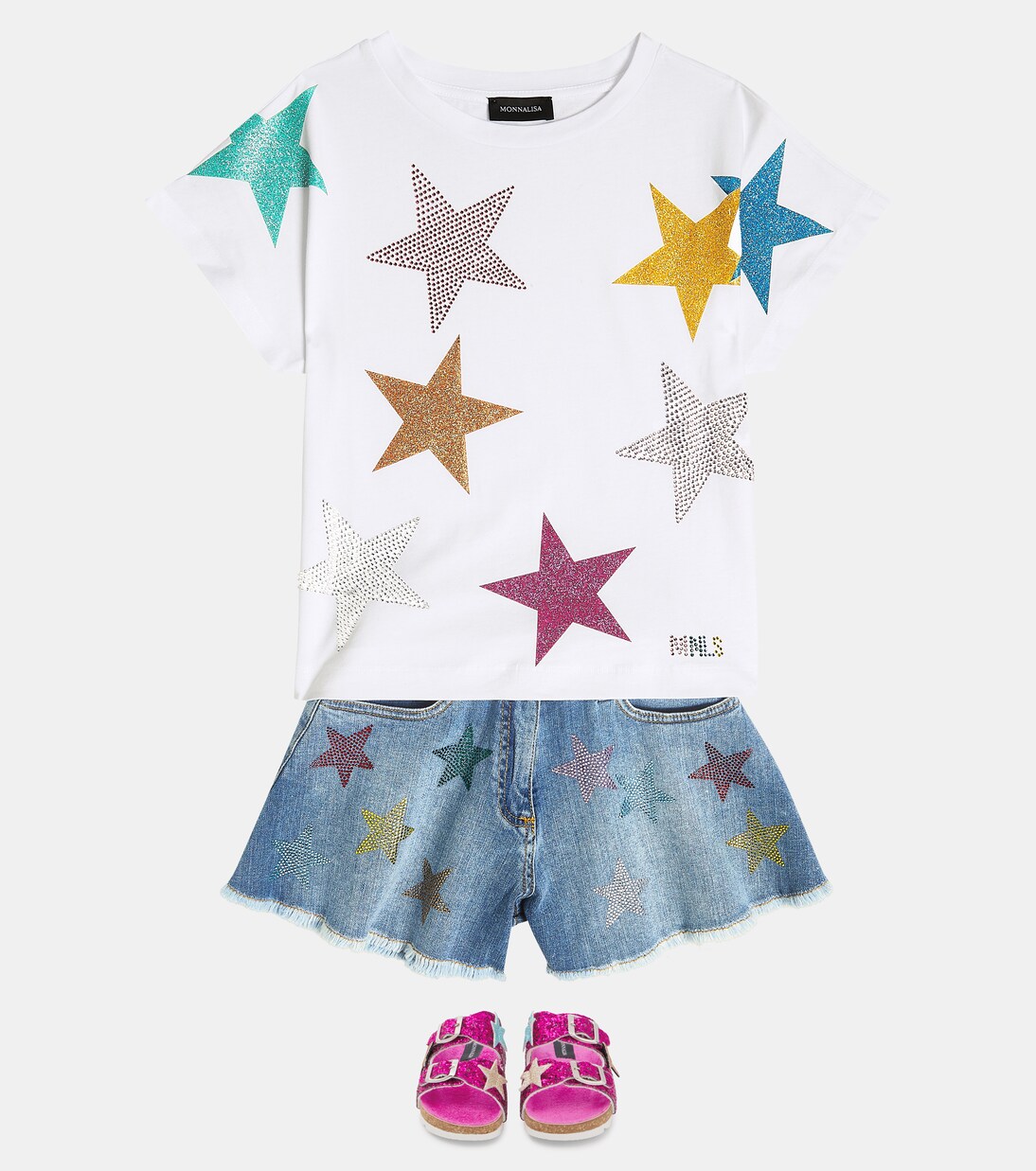 Printed denim skort | Monnalisa