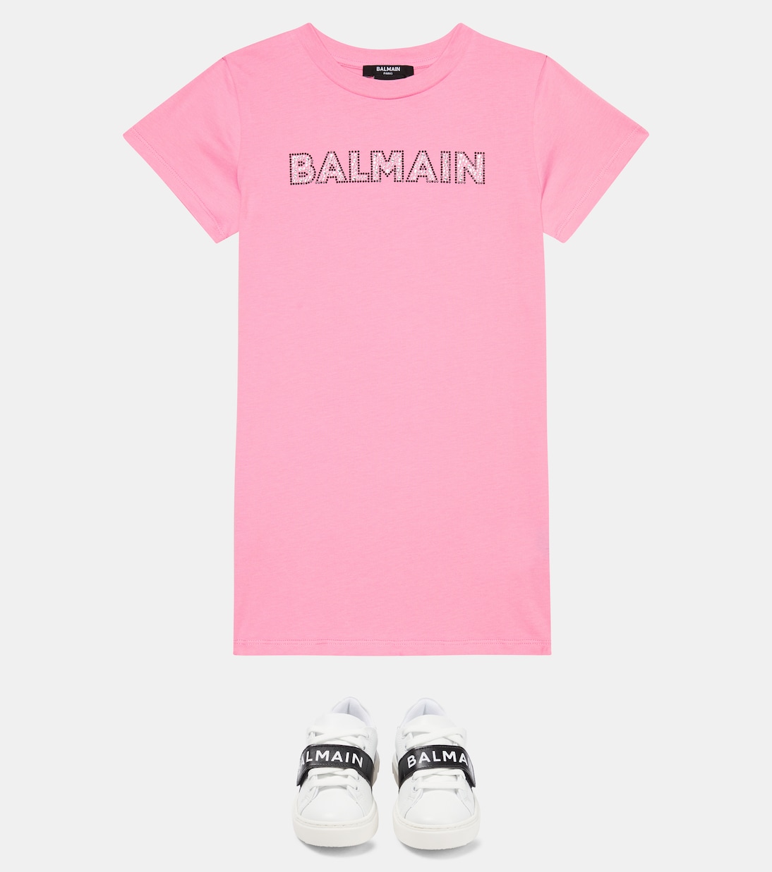 Logo cotton jersey dress | Balmain Kids