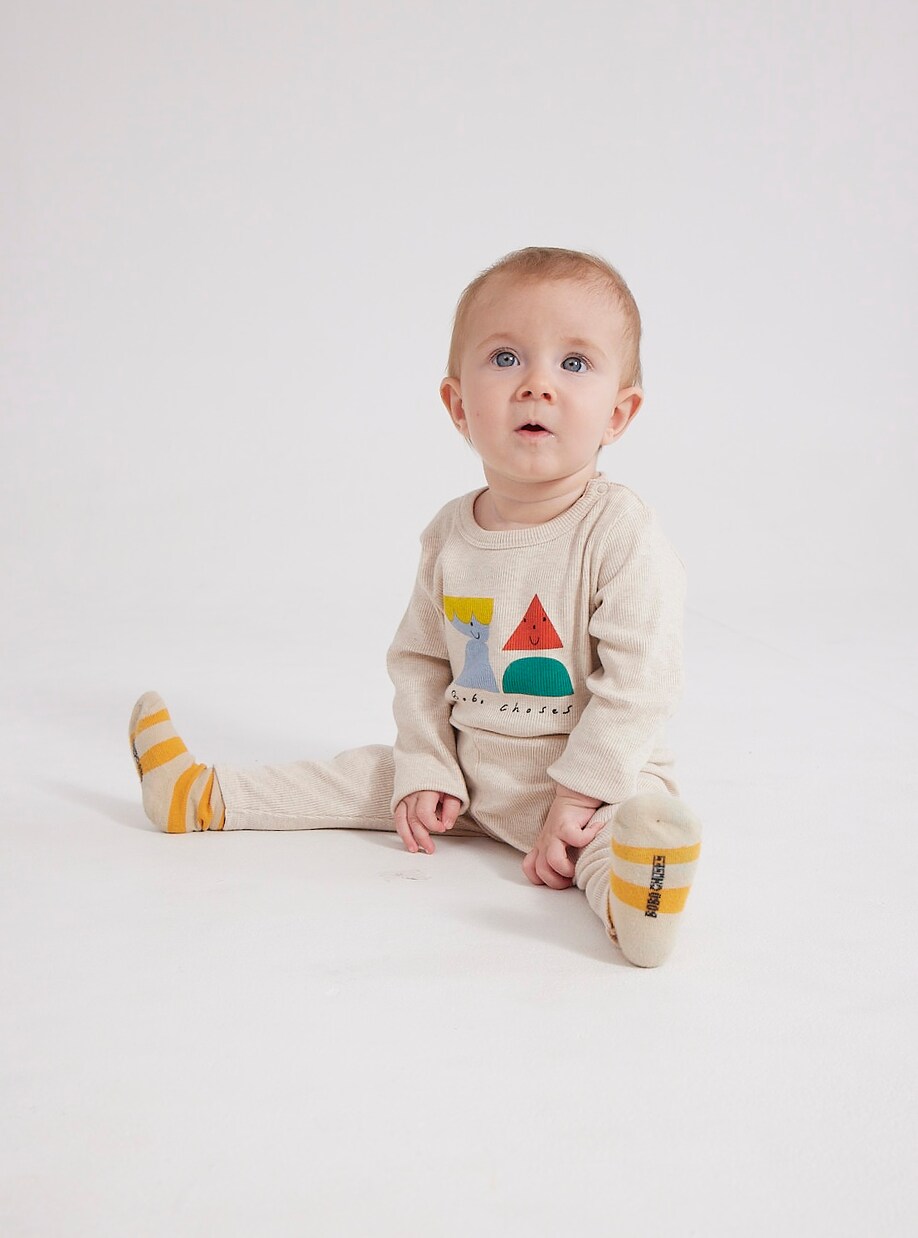 Baby Funny Friends cotton-blend bodysuit, leggings, and scarves set | Bobo Choses