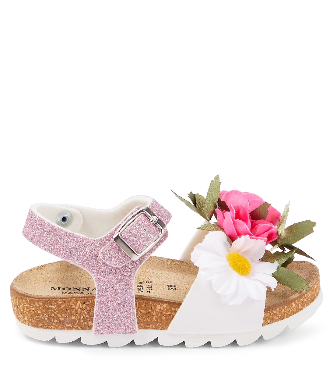 Floral-appliqué sandals | Monnalisa