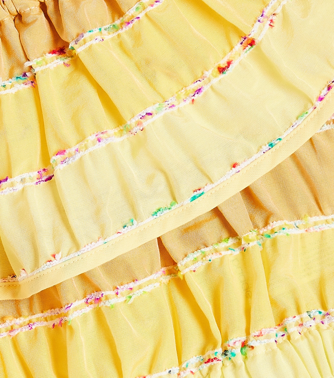 Striped ruffled cotton crop top  | Paade Mode