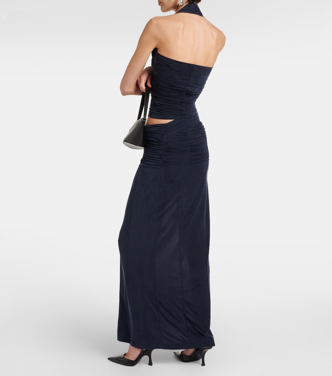 Petrol gathered midi skirt | KNWLS