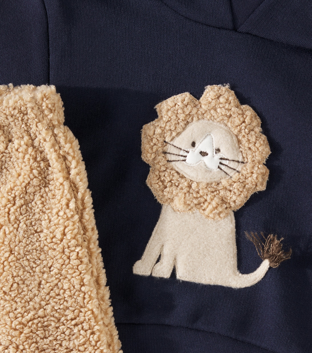 Baby cotton hoodie and faux fur pants set | Il Gufo