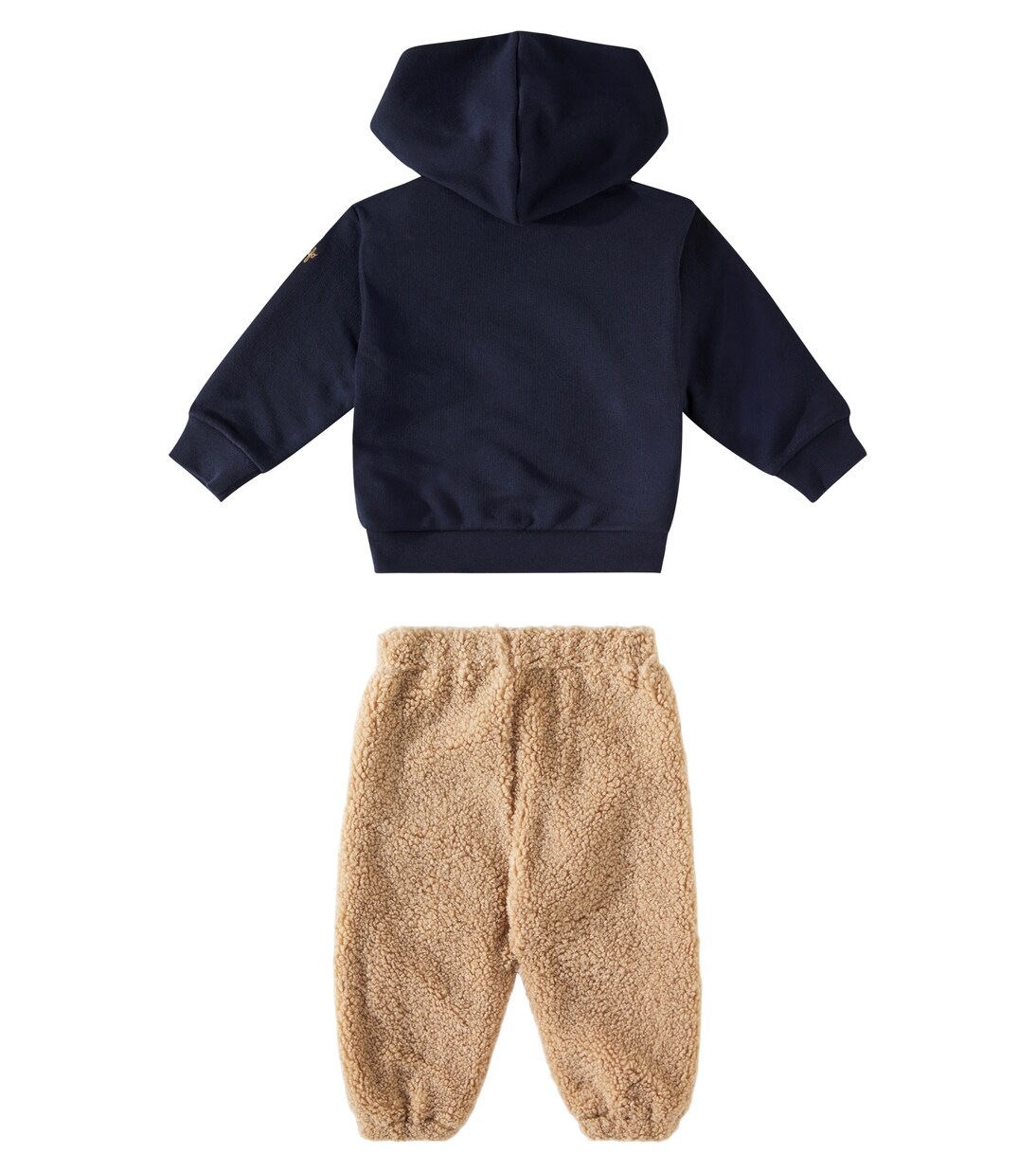 Baby cotton hoodie and faux fur pants set | Il Gufo