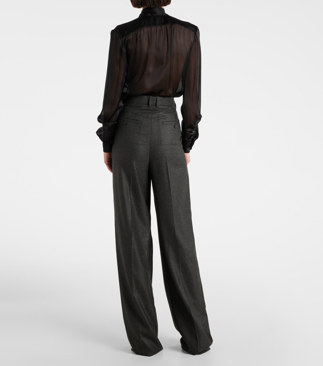 Pleated cashmere wide-leg pants | Saint Laurent