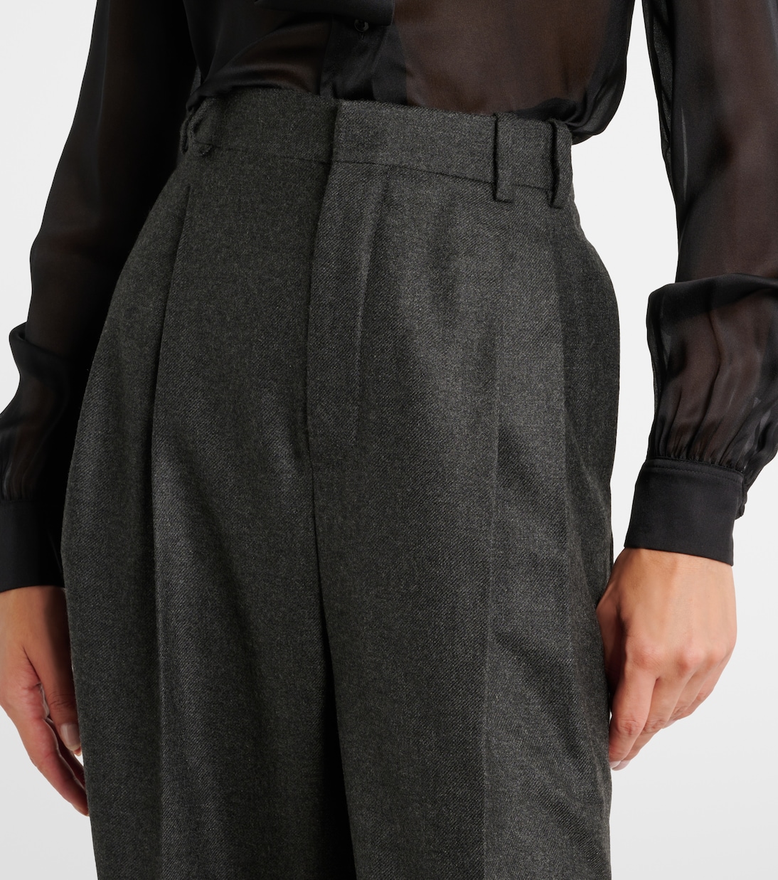 Pleated cashmere wide-leg pants | Saint Laurent