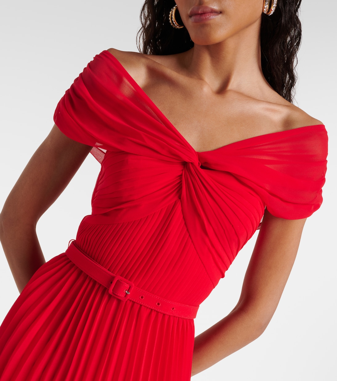 Off-shoulder chiffon minidress | Self-Portrait