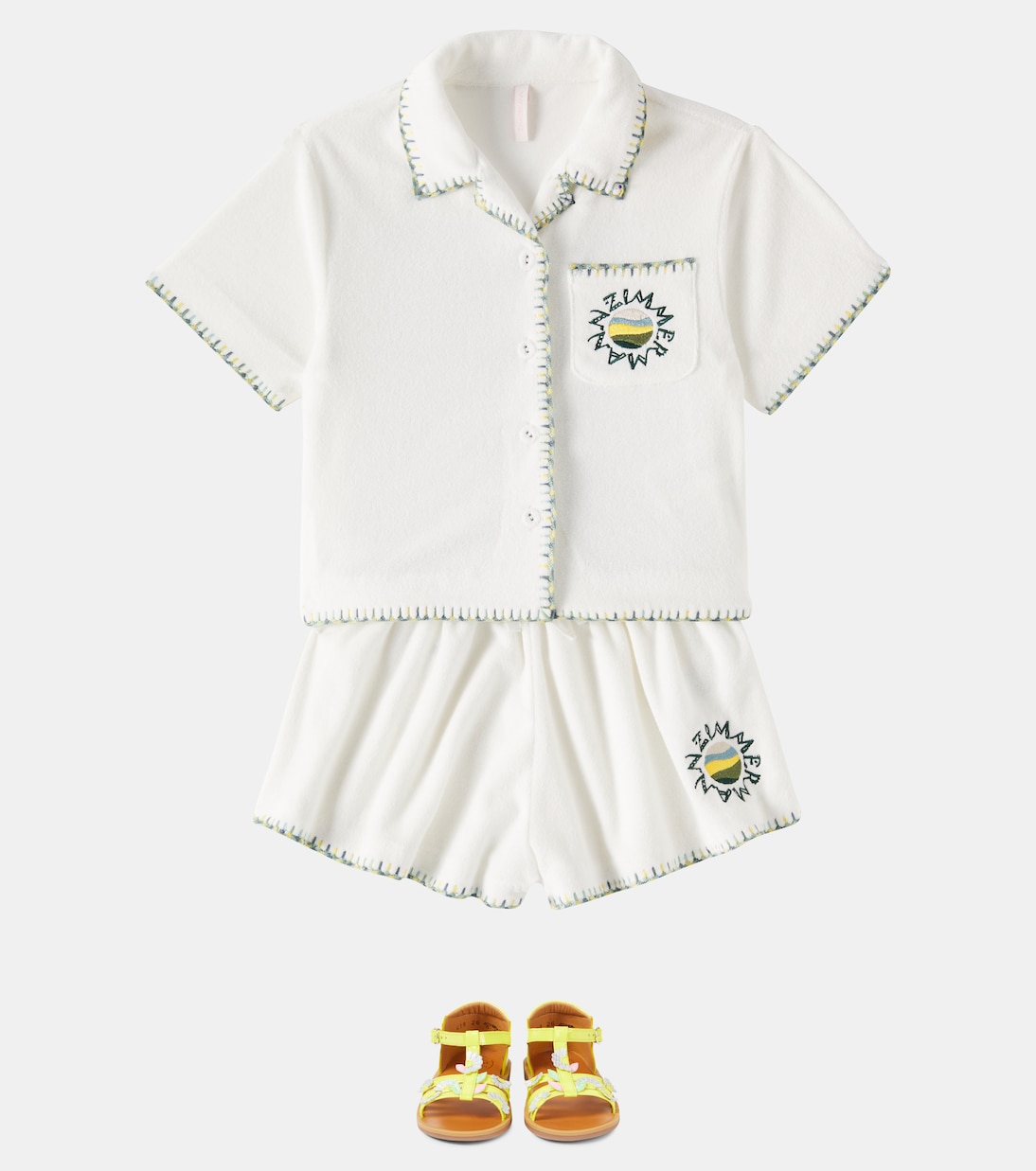 Tallow cotton-blend terry top | Zimmermann Kids