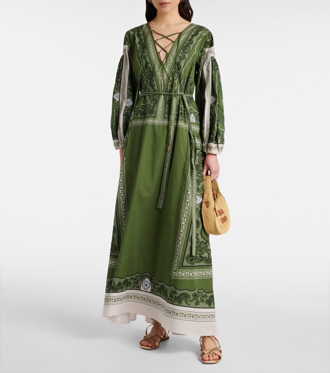 Robe longue Viviana imprimée en coton | La DoubleJ