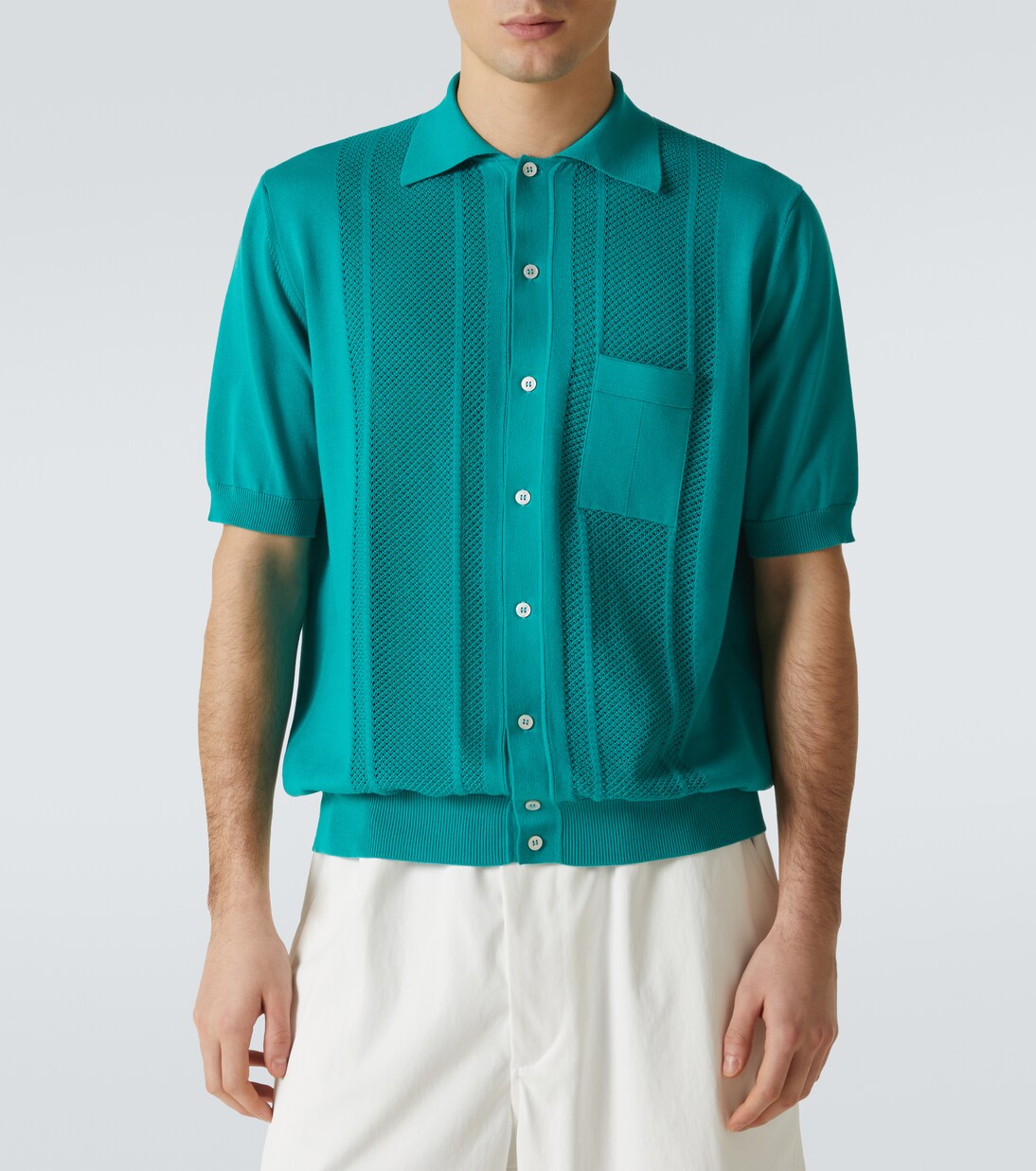 Pointelle knitted cotton cardigan | Plan C