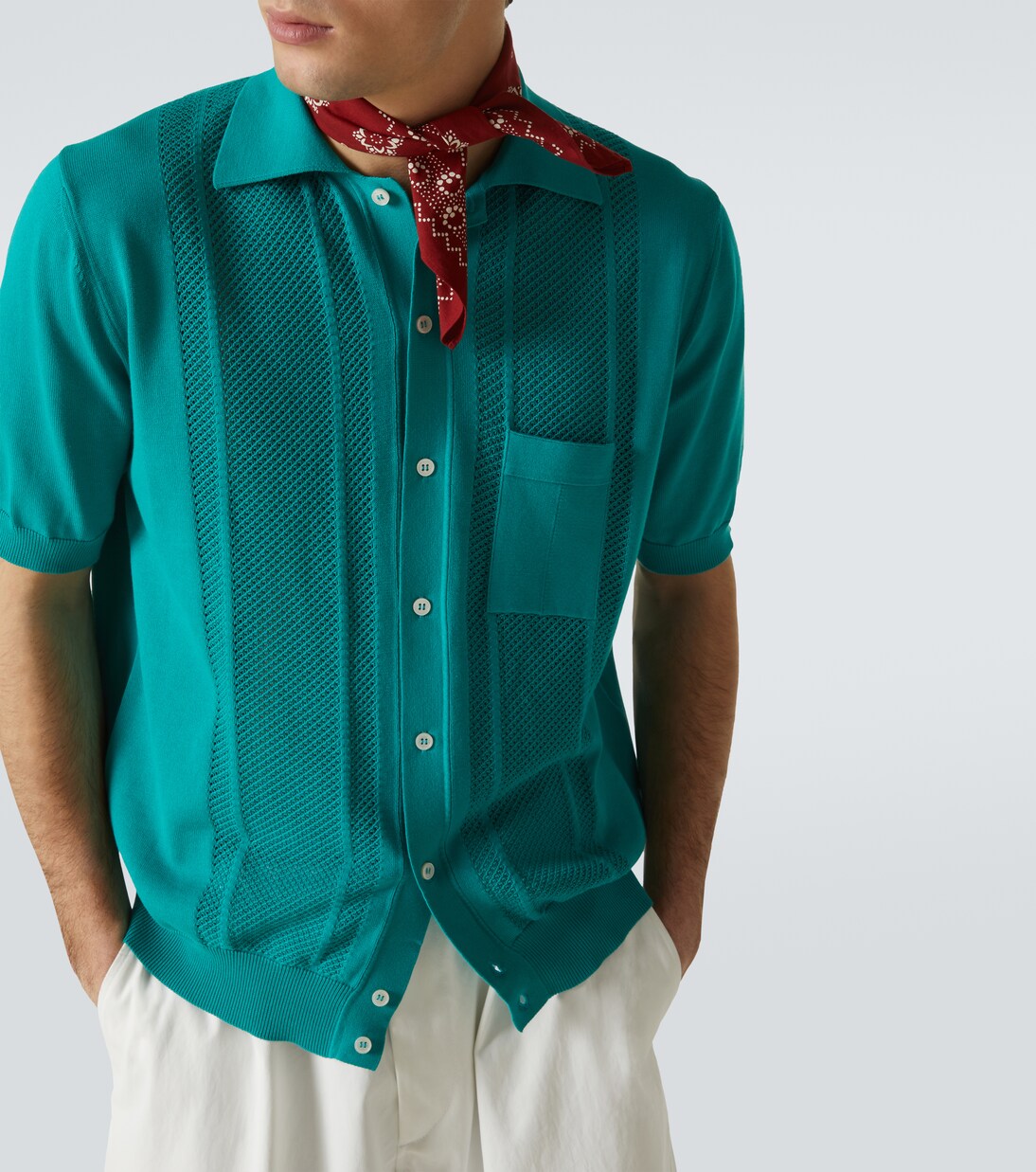 Pointelle knitted cotton cardigan | Plan C