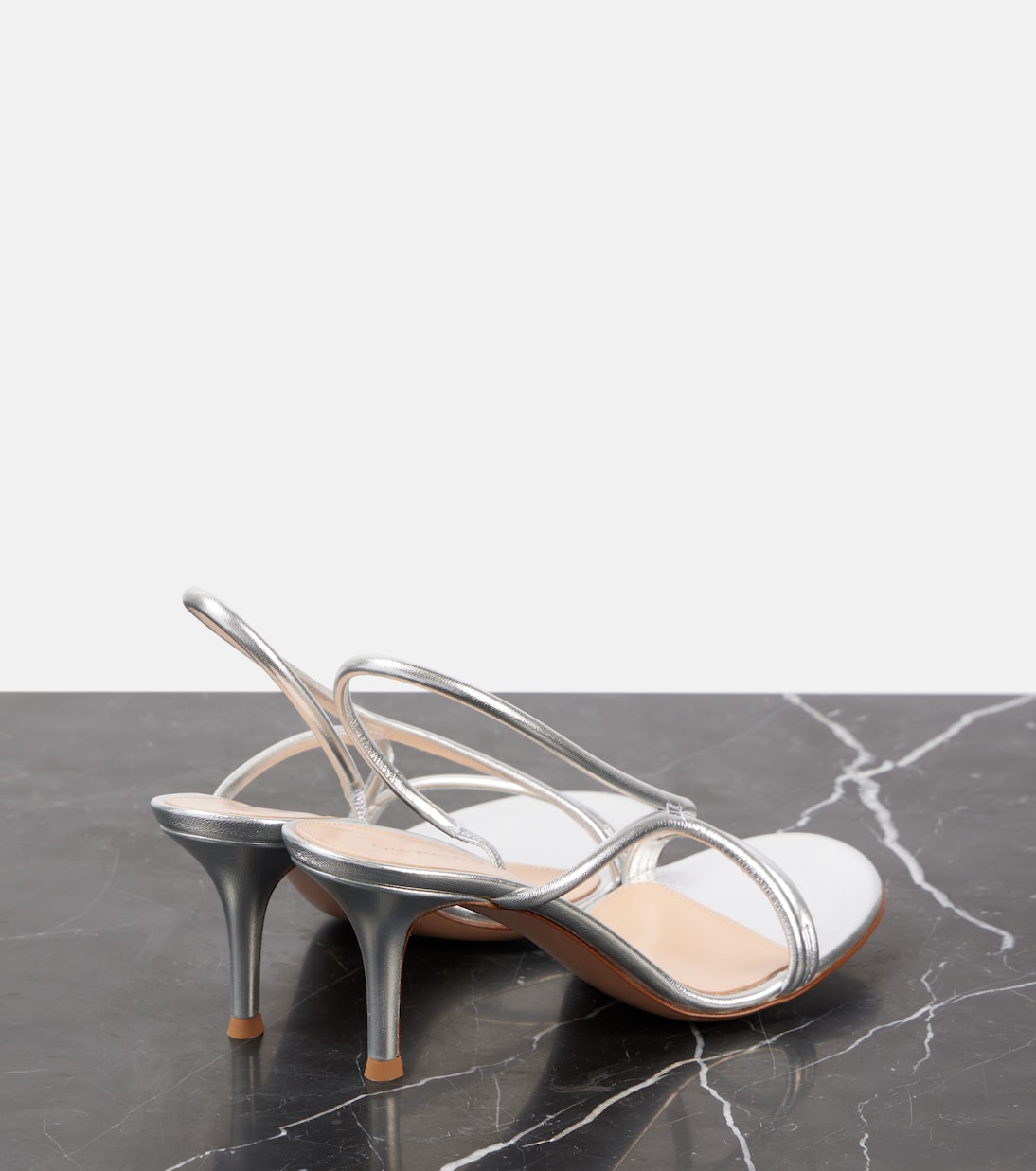 Sandales Cage 70 en cuir métallisé | Gianvito Rossi