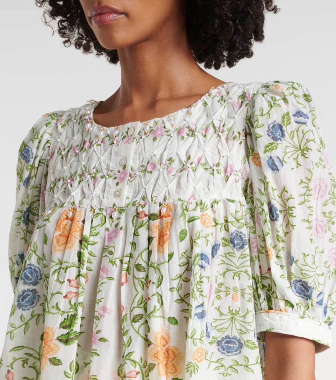 Verzierte Bluse Folk Floral aus Baumwolle | Farm Rio