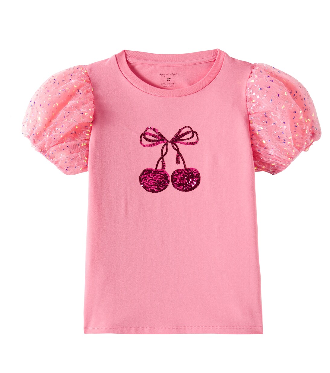 Top in jersey e tulle con paillettes | Konges Sløjd