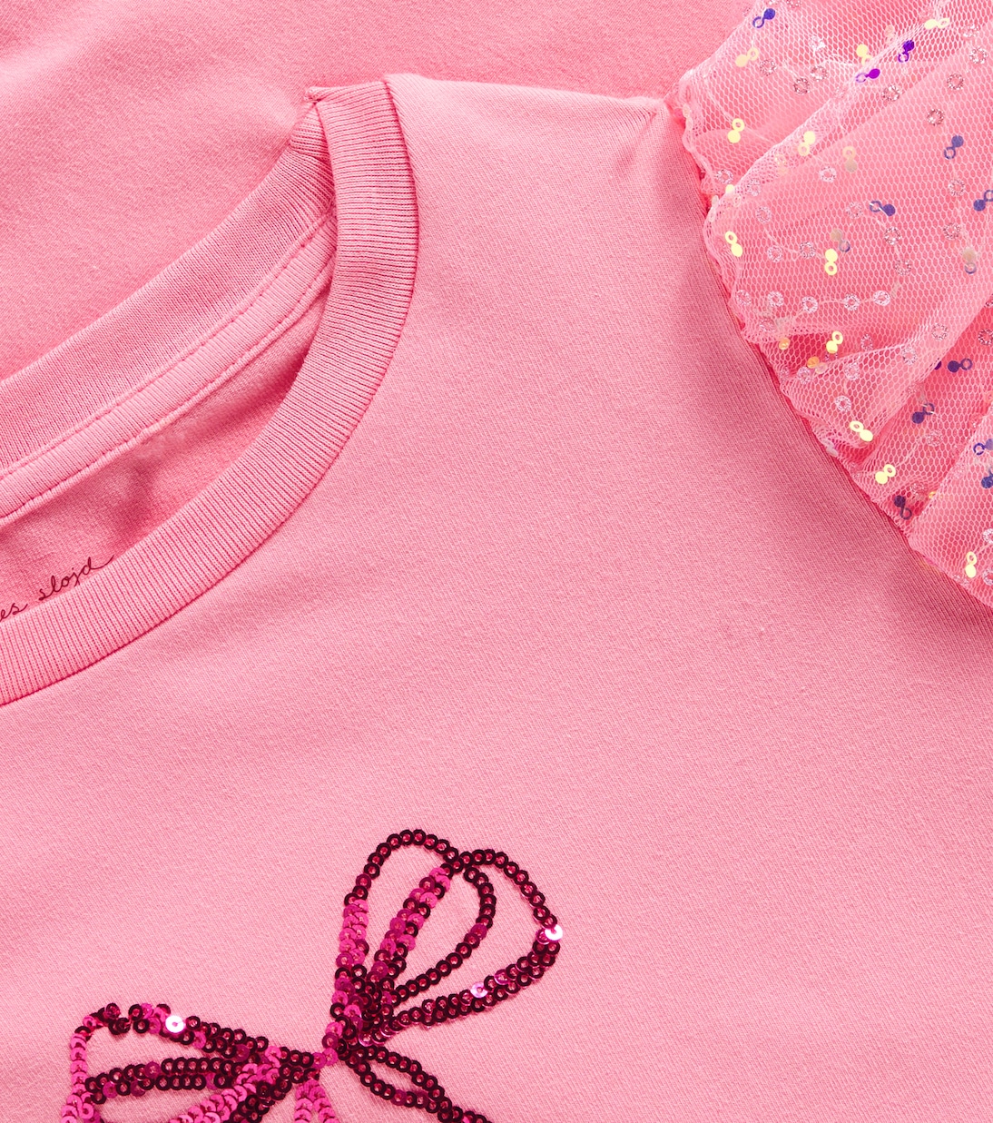 Top in jersey e tulle con paillettes | Konges Sløjd