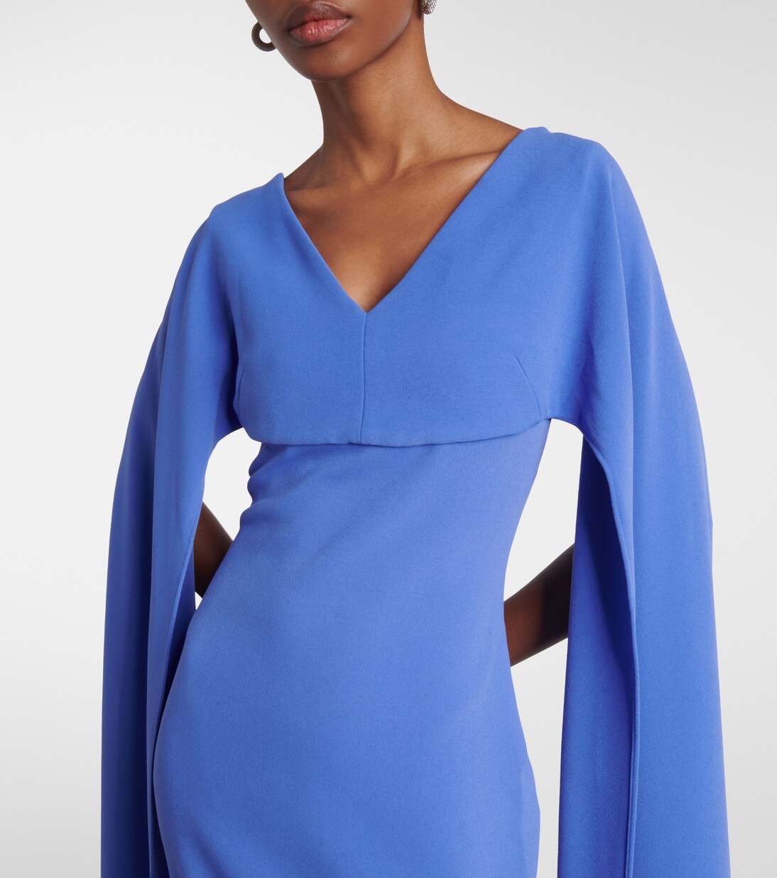 Robe longue Morgan en crêpe | Solace London