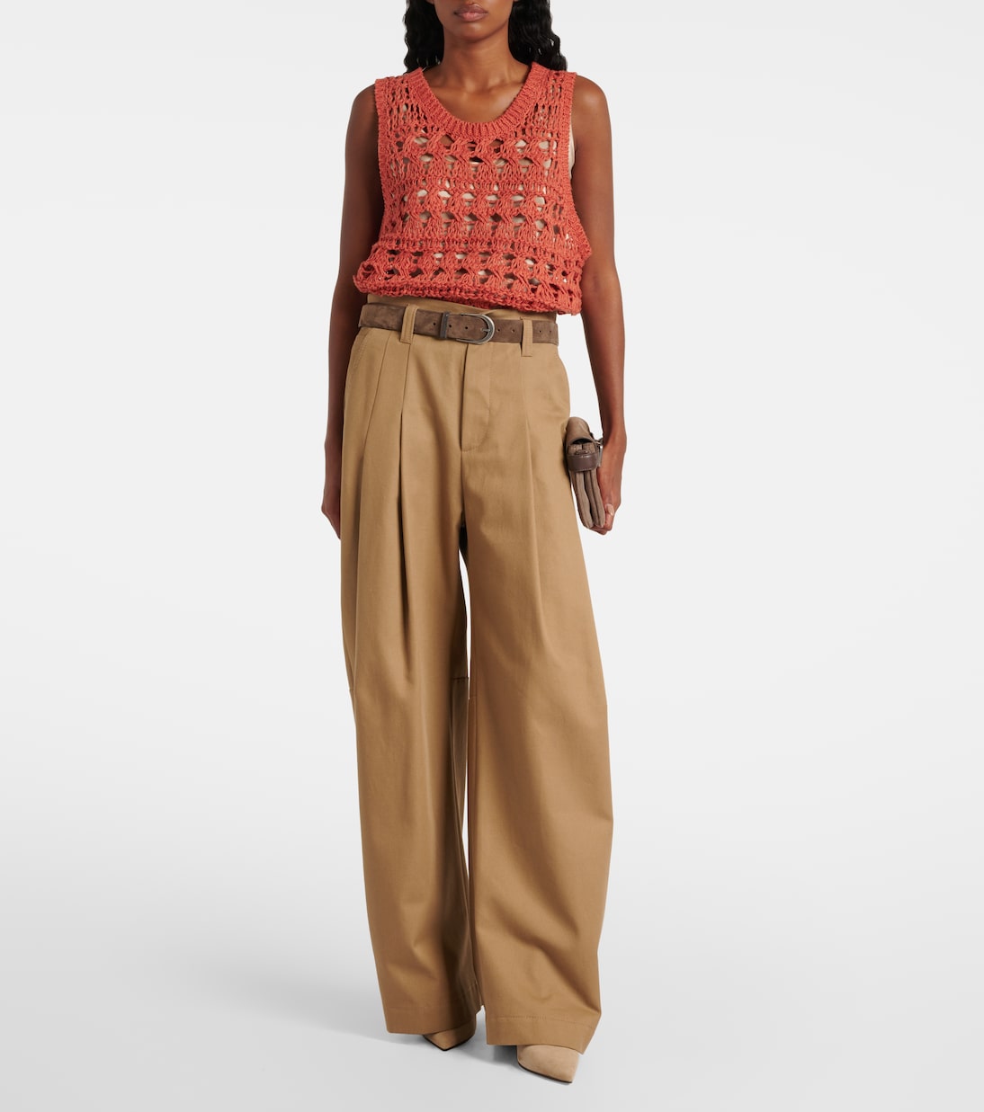 Jute and cotton-blend sweater vest | Brunello Cucinelli