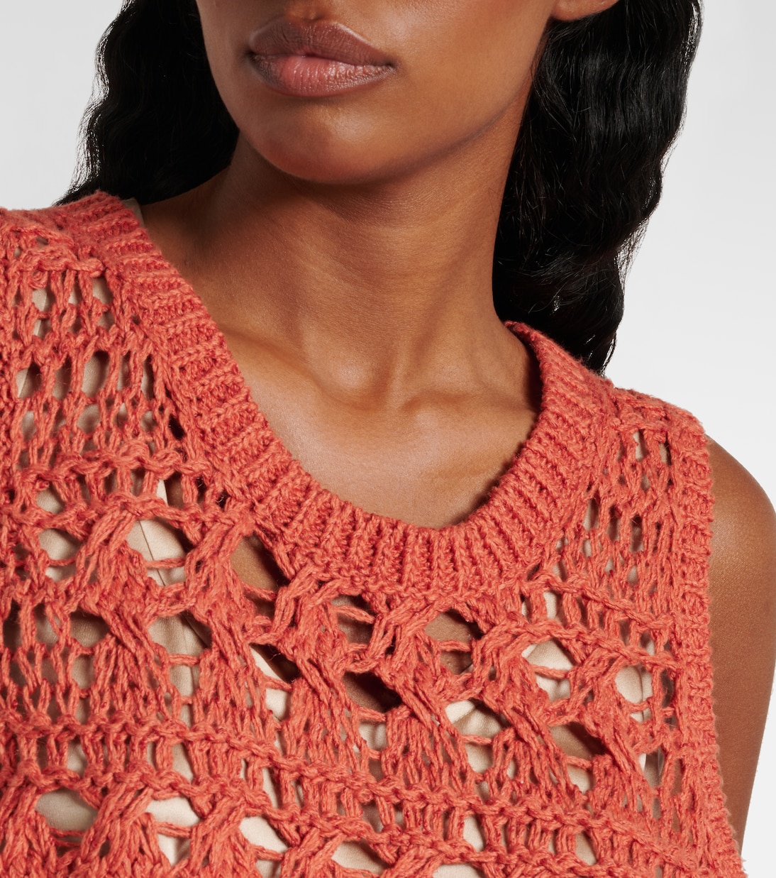 Jute and cotton-blend sweater vest | Brunello Cucinelli