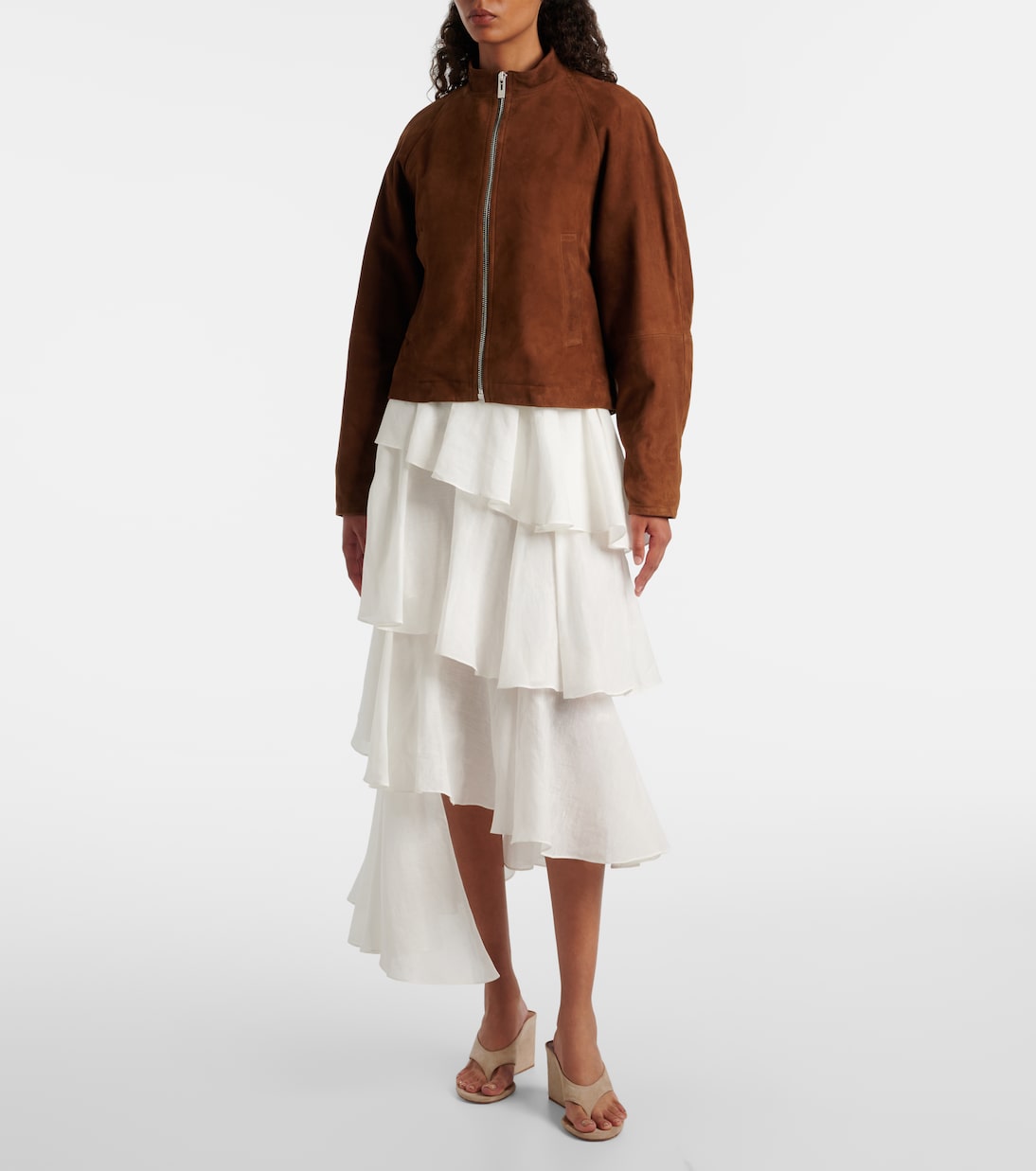 Falda de jersey de algodón y lino  | Alaïa