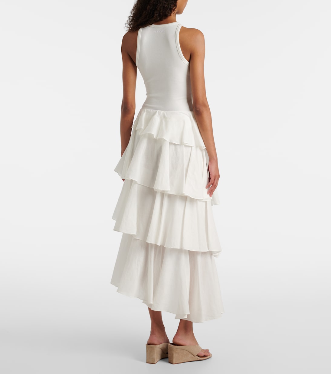 Falda de jersey de algodón y lino  | Alaïa