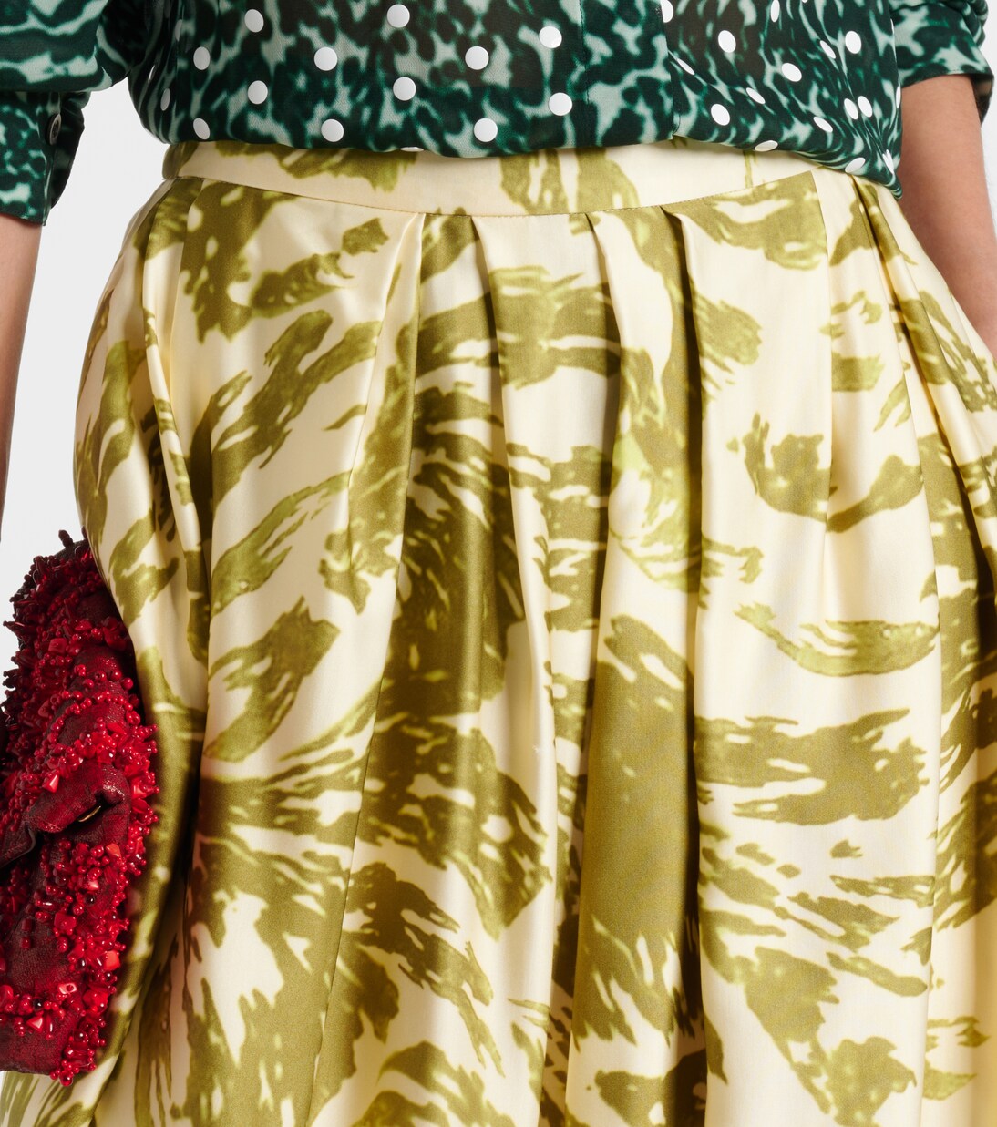 Bedruckter Midirock aus Satin | Dries Van Noten