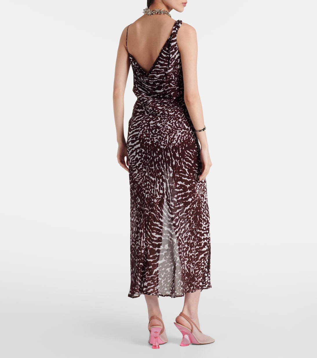 Abito midi monospalla con stampa | Dries Van Noten