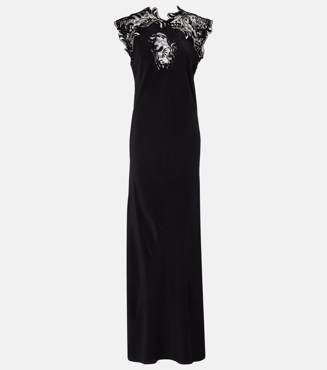 Lace-trimmed silk gown | Ferragamo