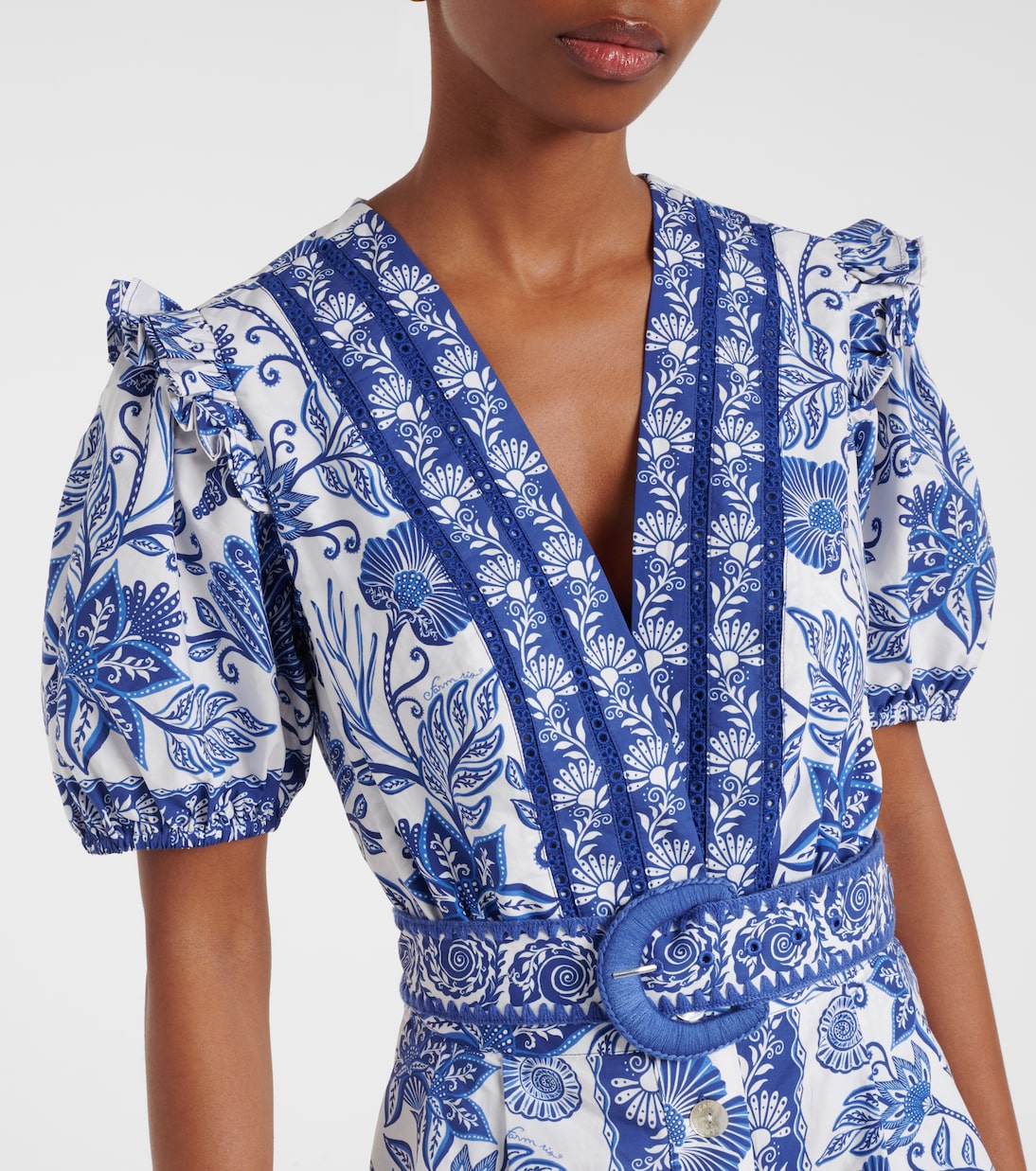 Mono de algodón estampado con cinturón | Farm Rio