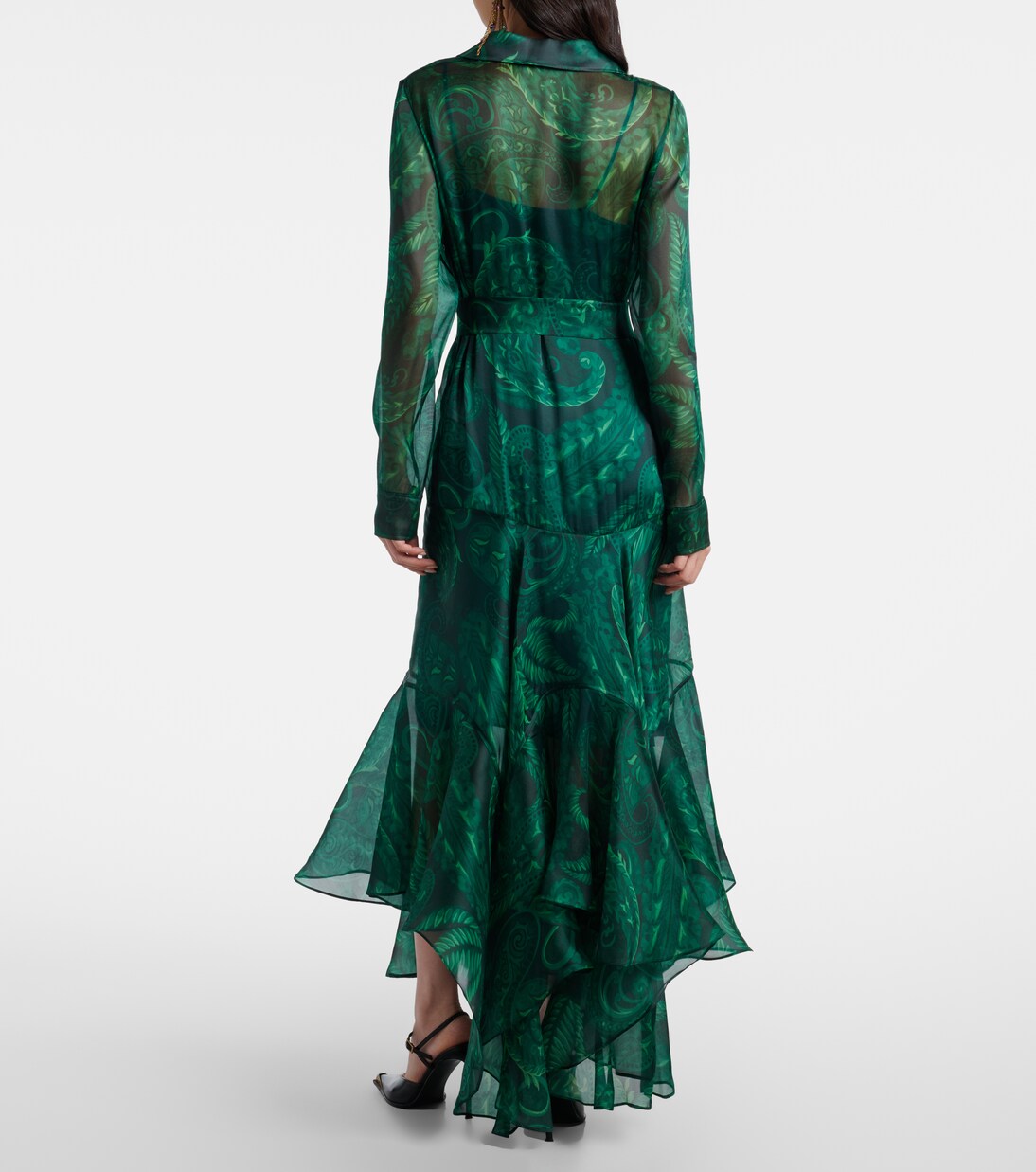 Paisley ruffled silk cocktail dress | Etro