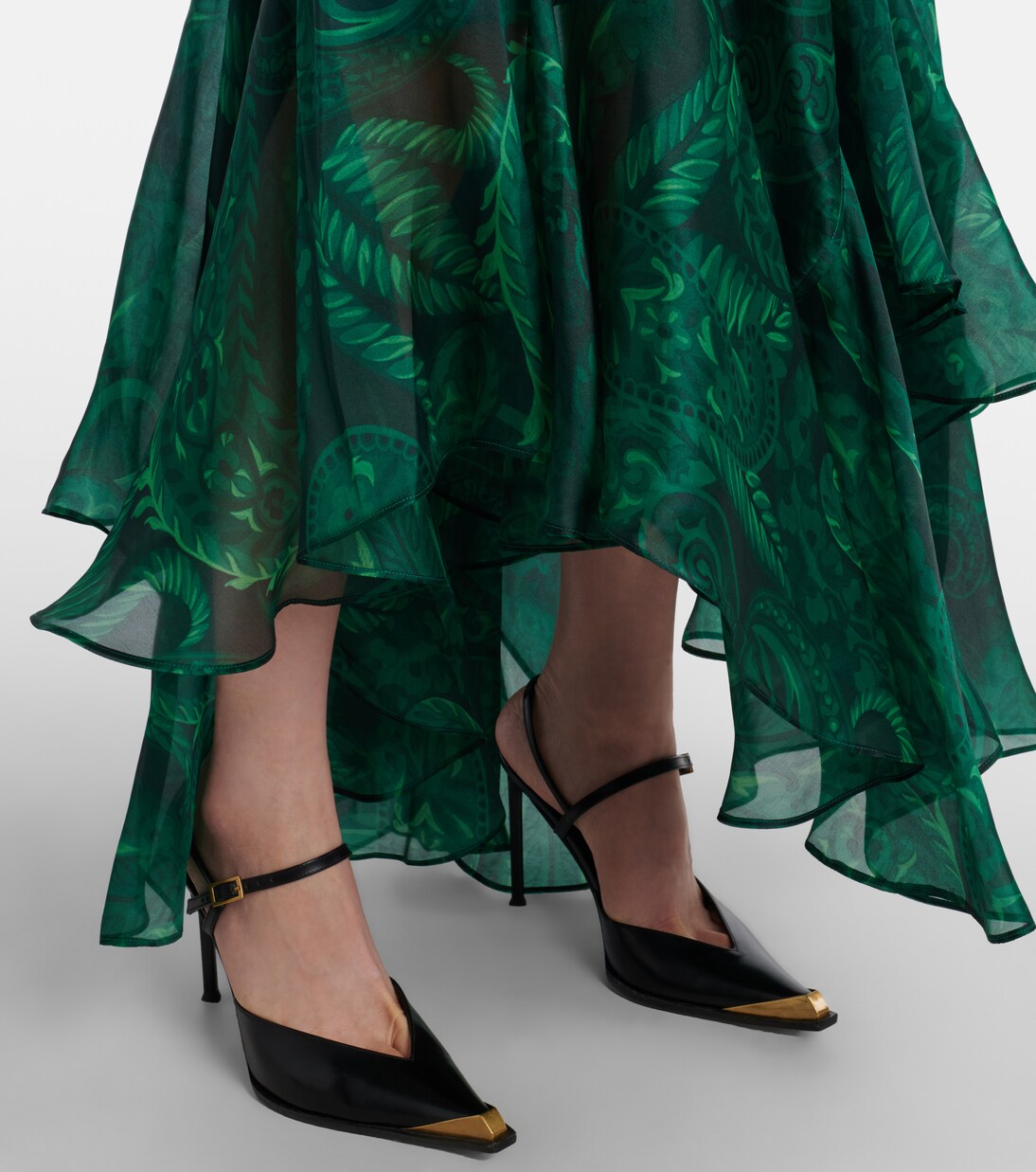 Paisley ruffled silk cocktail dress | Etro