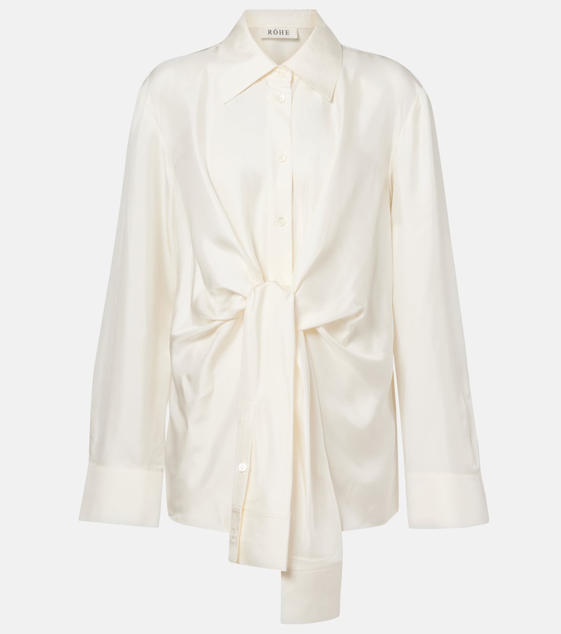 Draped silk satin shirt | Róhe