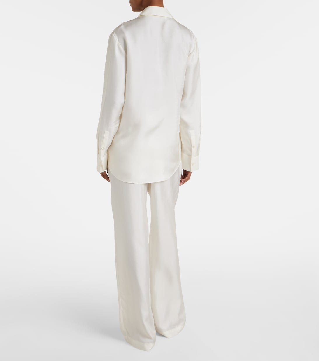 Draped silk satin shirt | Róhe