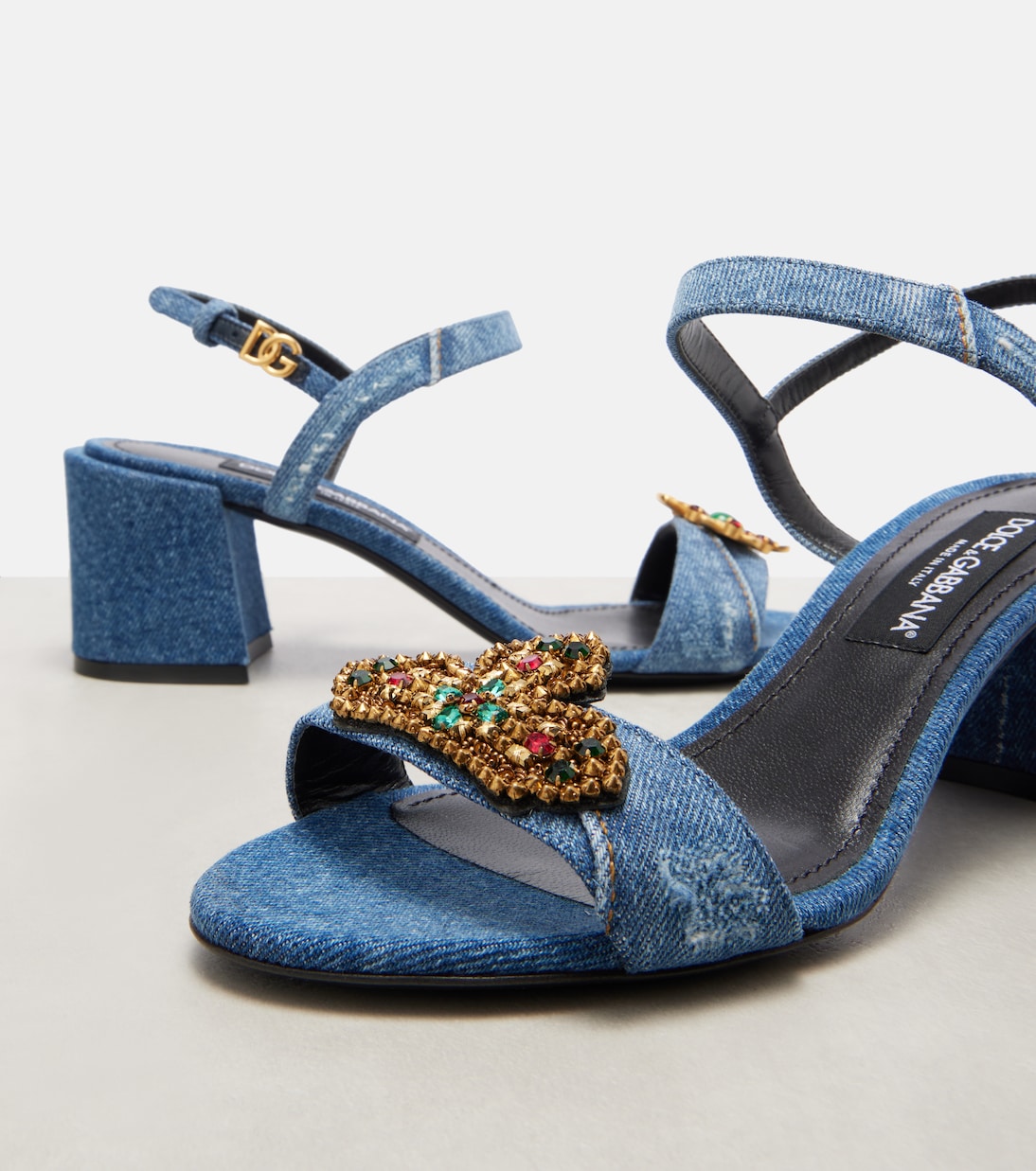 Embellished 60 denim sandals | Dolce&Gabbana