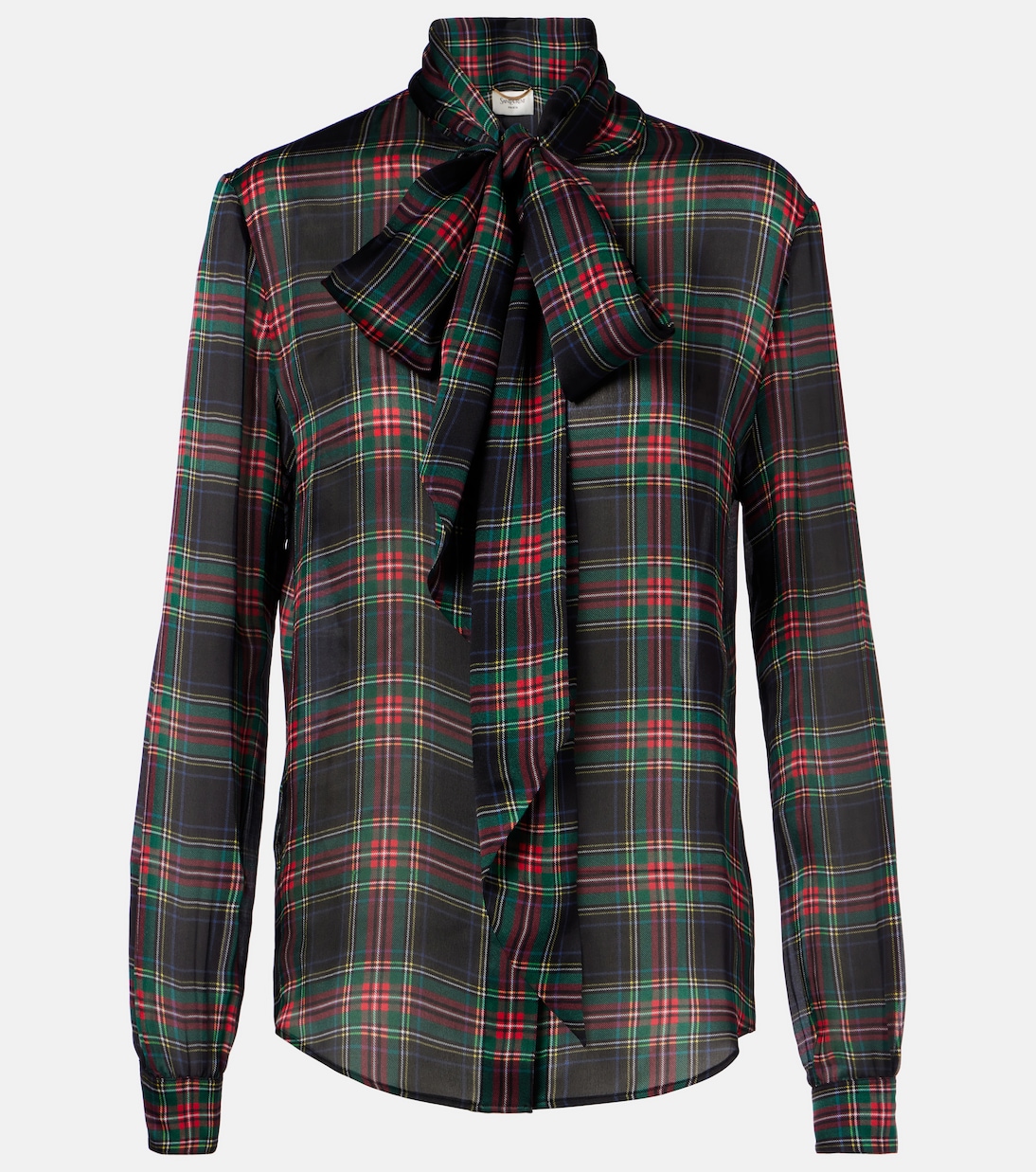 Plaid silk blouse | Saint Laurent