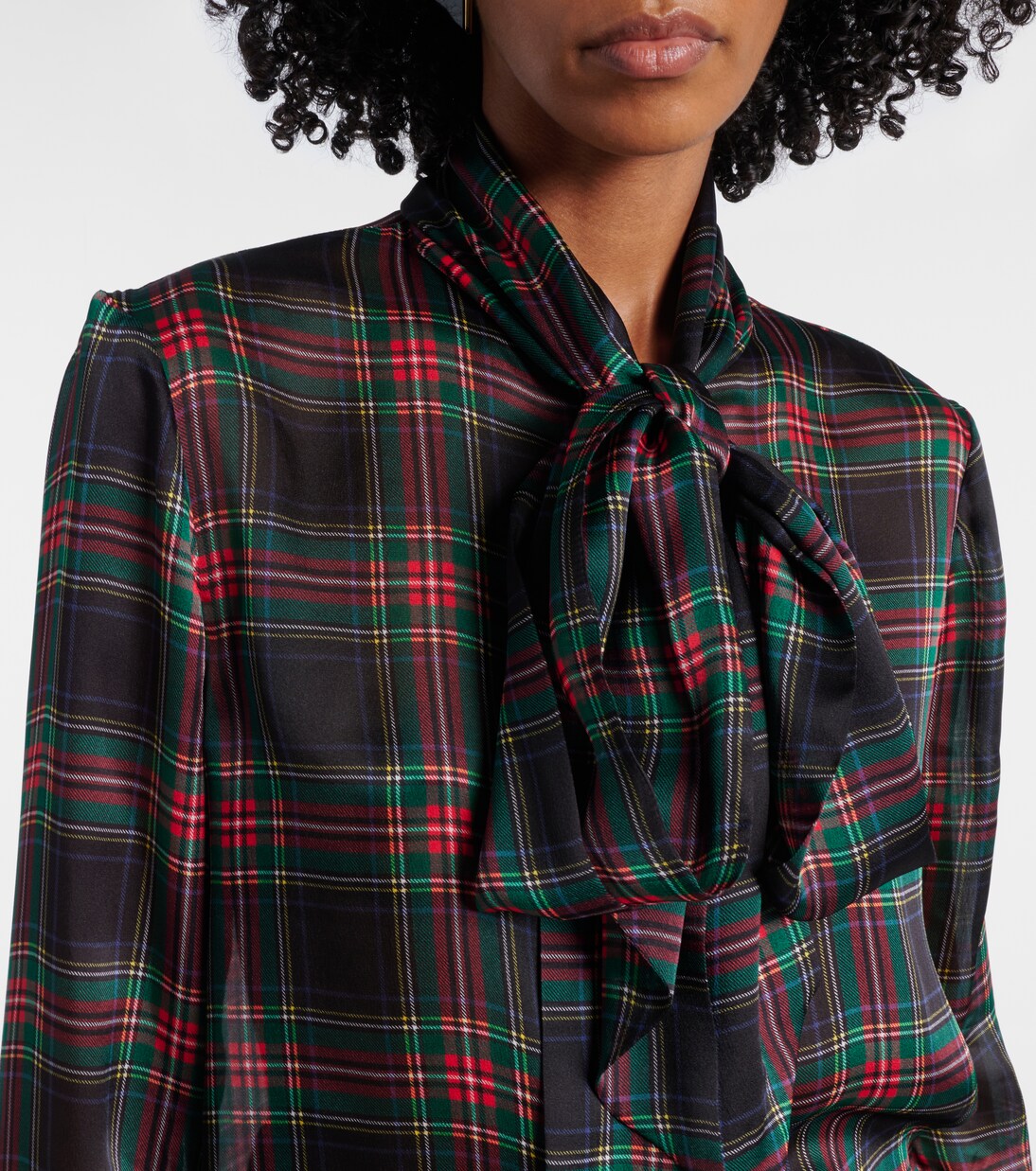 Plaid silk blouse | Saint Laurent