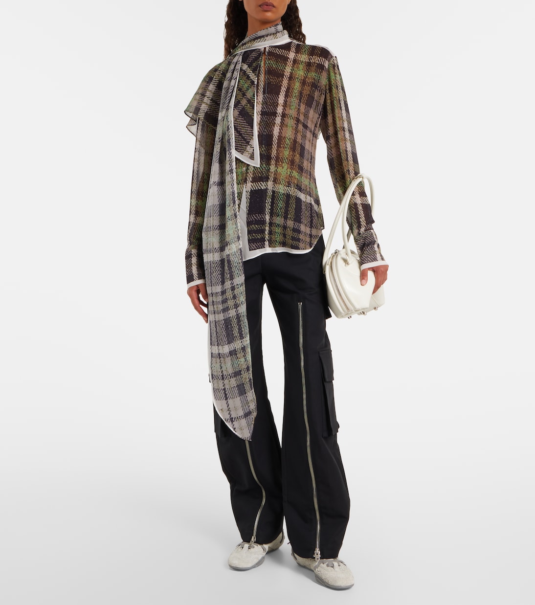 Pantaloni in raso di cotone a vita media | Acne Studios