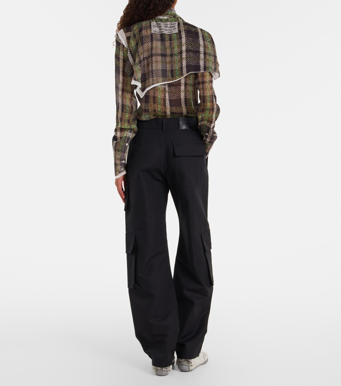 Pantaloni in raso di cotone a vita media | Acne Studios