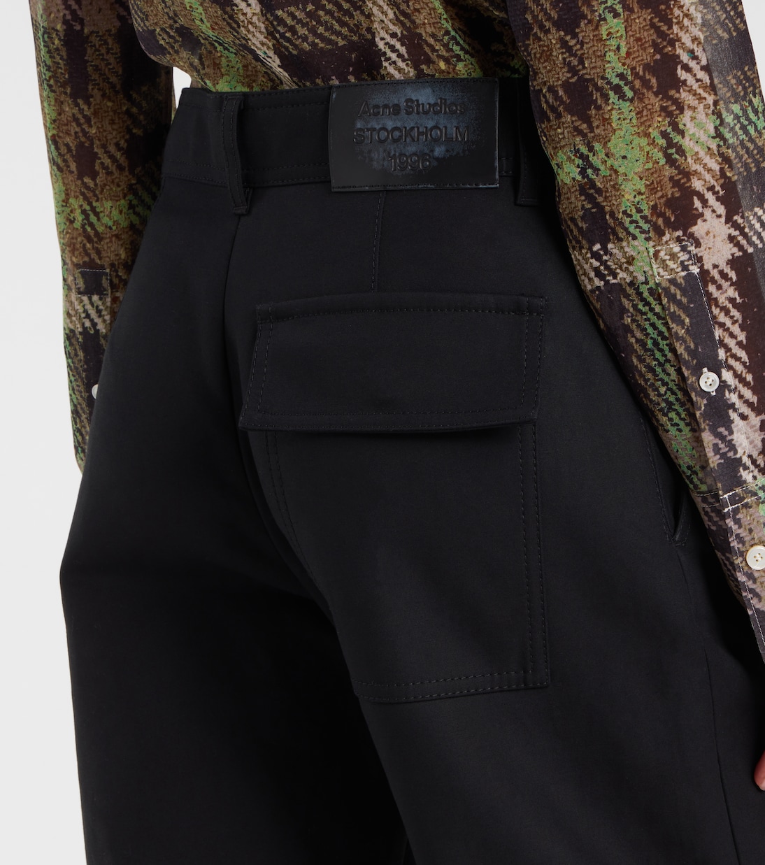 Pantaloni in raso di cotone a vita media | Acne Studios