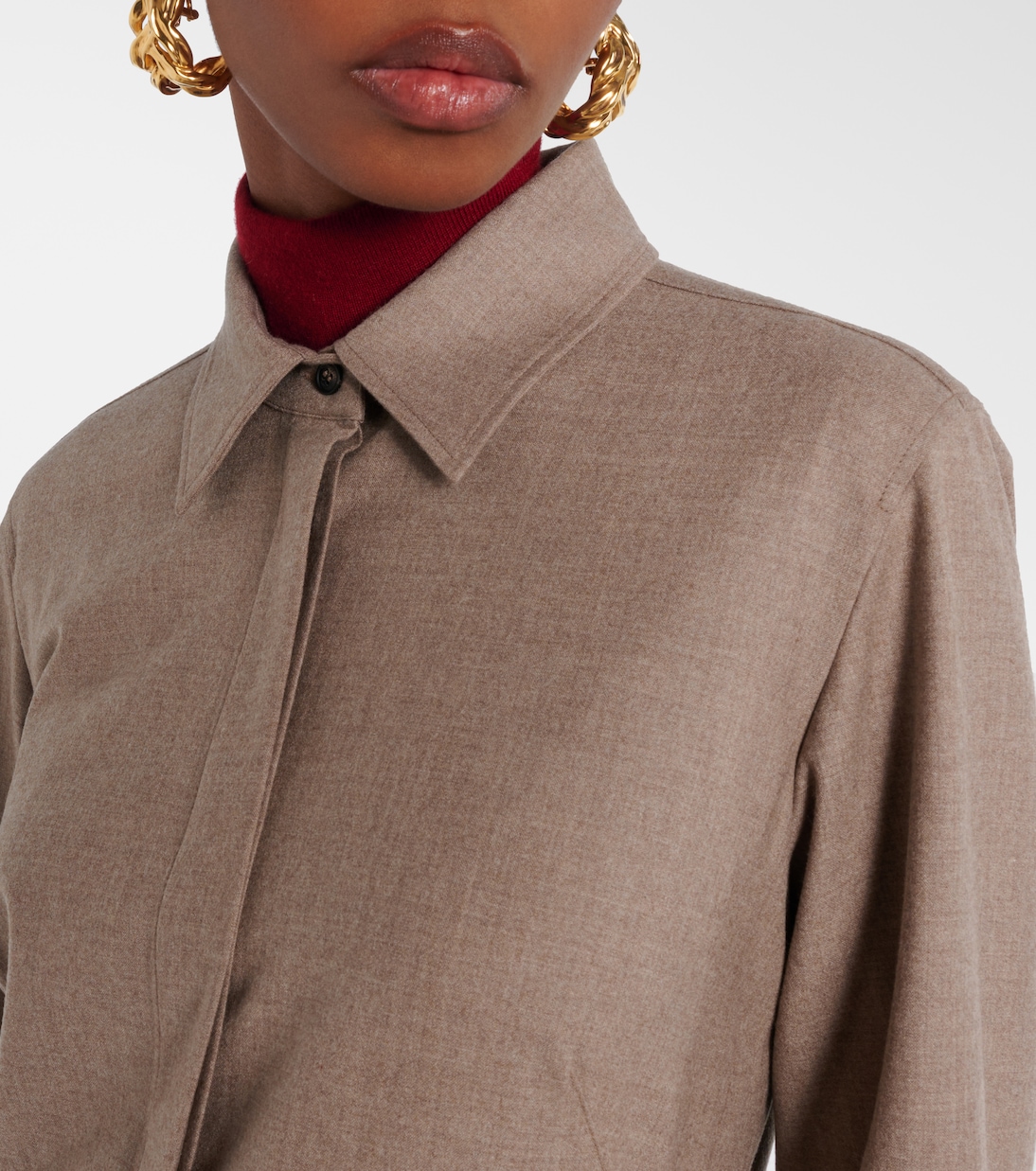 Pallino cashmere-blend shirt dress | Max Mara