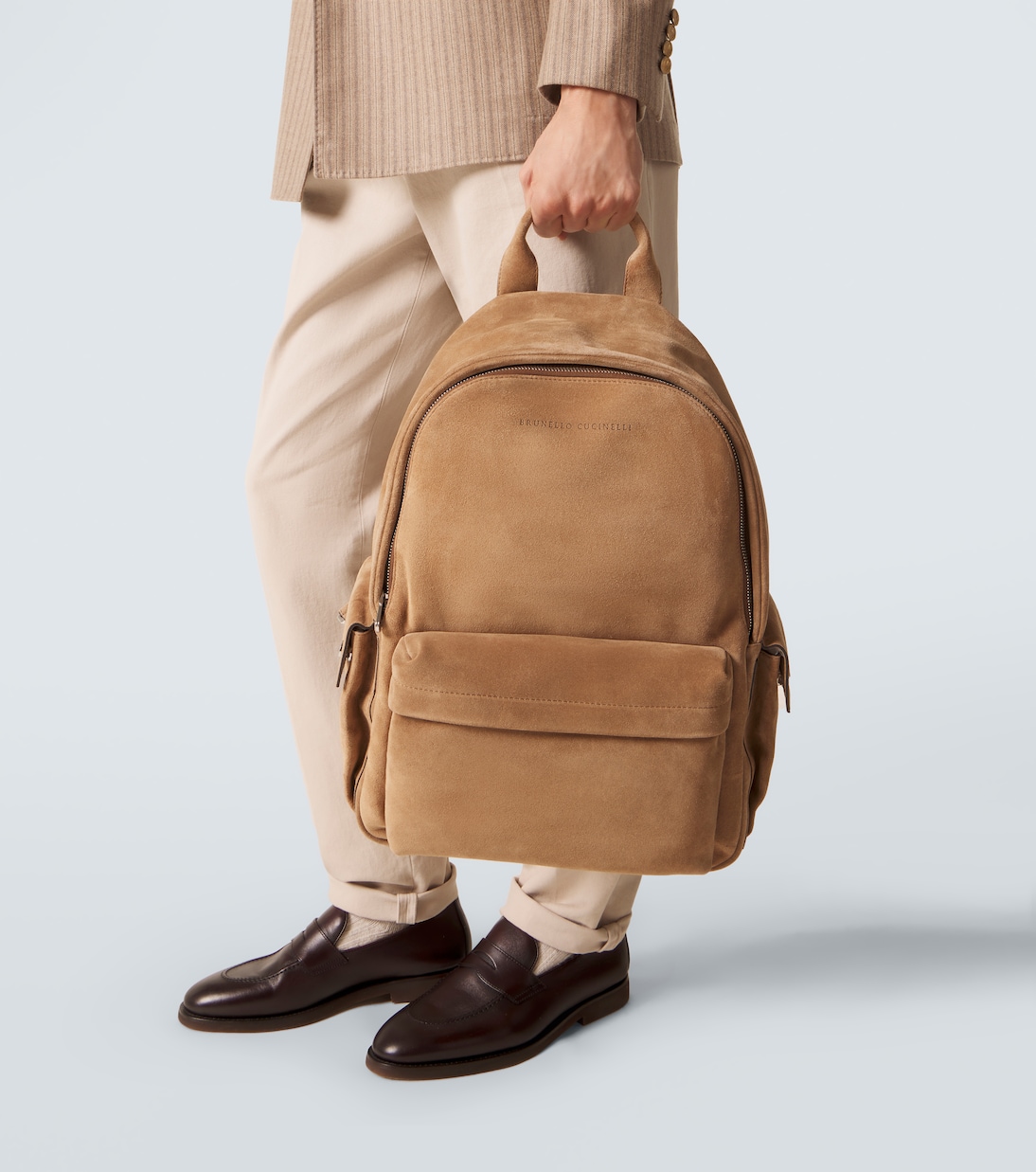 Sac à dos en daim | Brunello Cucinelli