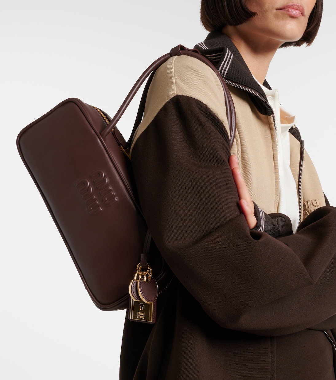 Beau leather shoulder bag | Miu Miu