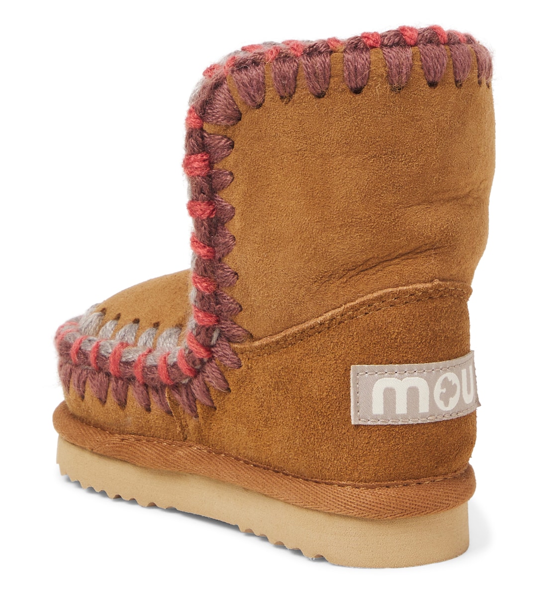 Embroidered shearling-lined suede boots | Mou Kids