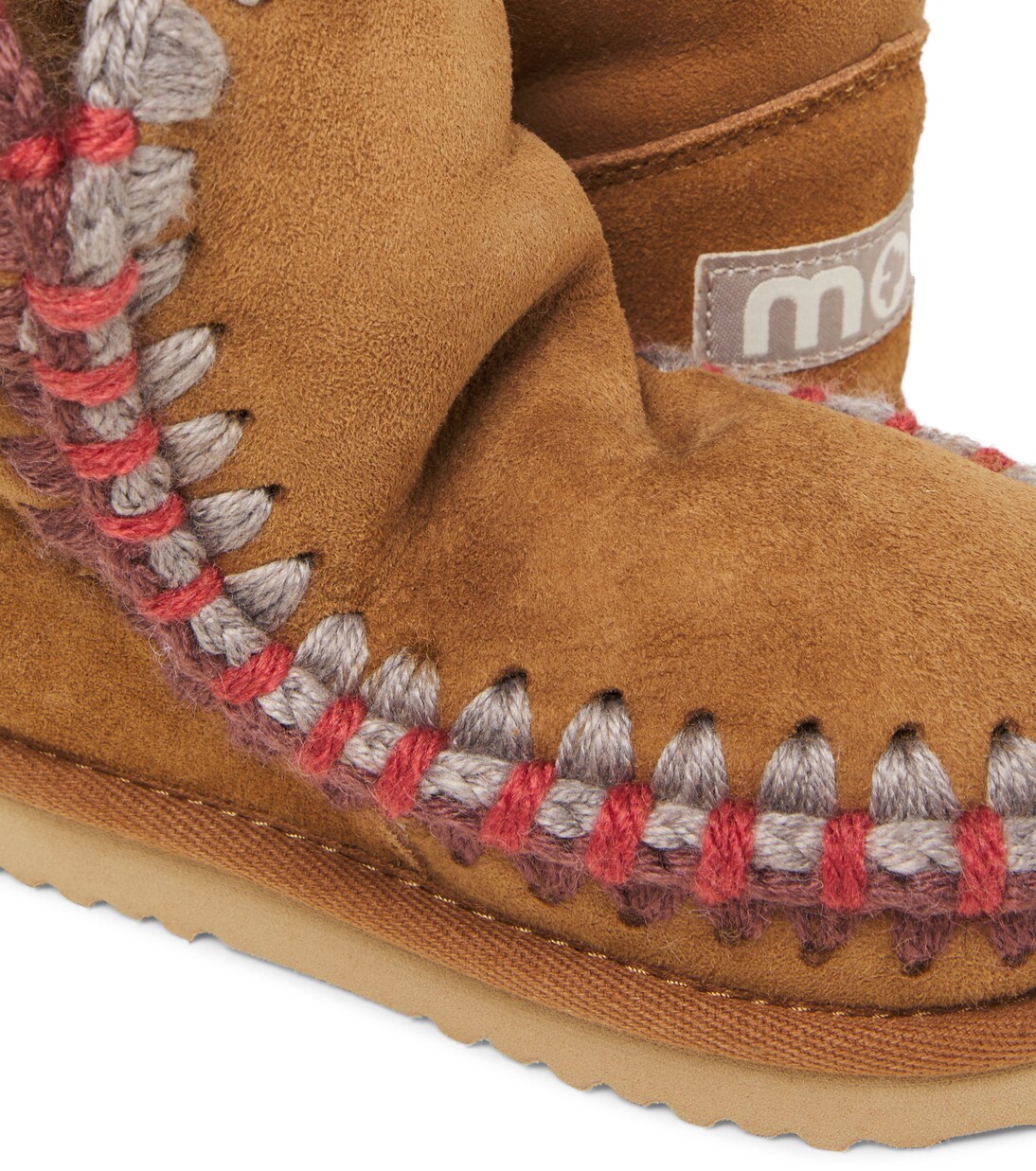 Embroidered shearling-lined suede boots | Mou Kids