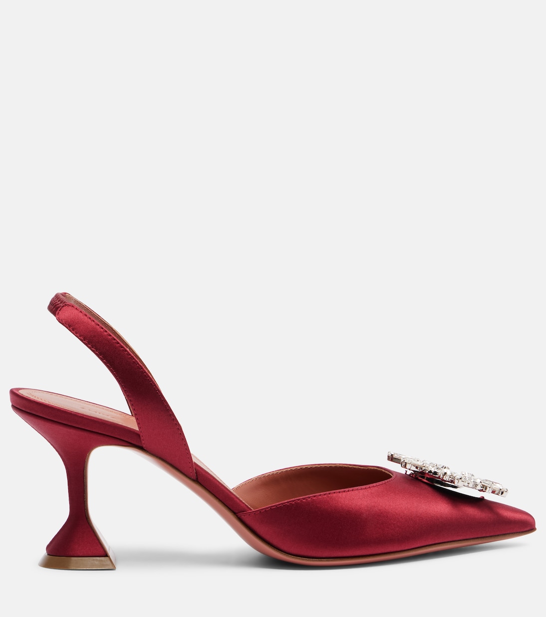 Begum 70 embellished satin slingback pumps | Amina Muaddi